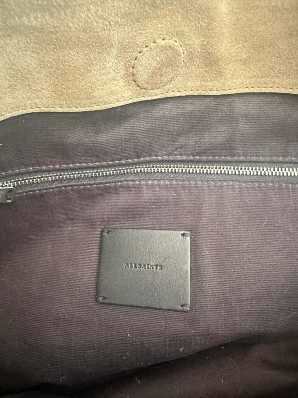 All Saints Cream Leather Bag